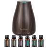 imageInnoGear Essential Oil Diffuser with Oils 100ml Aromatherapy Diffuser with 6 Essential Oils Set Aroma Cool Mist Humidifier Gift Set Dark Wood GrainDark Wood Grain