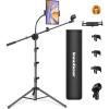 imageInnoGear Mic Stand 6 in 1 Microphone Stand Floor with Tablet Phone Holder Height Adjustable from 30quot to 72quot Mic Stand Tripod Boom Arm with Gooseneck Carrying Bag for Singing Karaoke Stage