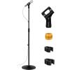 imageInnoGear Mic Stand Microphone Stand Floor Detachable Boom Mic Arm Stands with Weighted Round Base Height Adjustable from 34quot to 60quot for Blue Yeti HyperX QuadCast Shure SM58 Samson Q2U Fifine K669BTwist Clutch 34  60