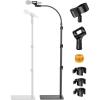 imageInnoGear Telescopic Mic Stand Height Adjustable from 22quot to 68quot Microphone Stand Floor Weighted Base Boom Mic Arm Stand for Blue Yeti HyperX QuadCast SoloCast Shure SM58 Samson Q2U Fifine K669BRectangular Base Tube Assembly