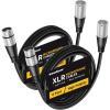 imageInnoGear XLR Microphone Cables 6 Feet 2 Pack OxygenFree Copper Male to Female 3Pin Balanced XLR Mic Cables Cord for Speaker Podcast Audio Mixer DMX Effector Amplifier Sound Card BlackSilver