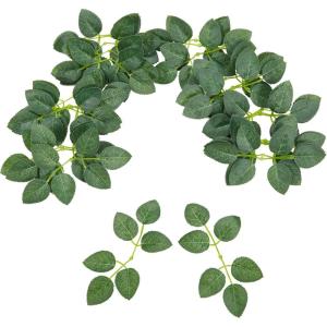 imageInnoGear 50pcs Artificial Green Leaves Bulk Rose Leaves Artificial Greenery Fake Rose Flower Leaves for Decoration DIY Wedding Bouquets Centerpieces Bridal Shower Party Valentines Day Christmas Xmas