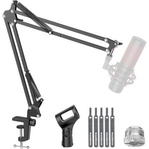 imageInnoGear Boom Arm Microphone Mic Stand for Blue Yeti HyperX QuadCast SoloCast Snowball Fifine Shure SM7B and other Mic MediumBlack