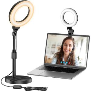 imageInnoGear Desk Ring Light with Stand 60 LED 10W Overhead Portable Selfie Light Video Conference Lighting with Clip Camera Light for Monitor Laptop Computer Zoom Call Live Streaming Video RecordingF601