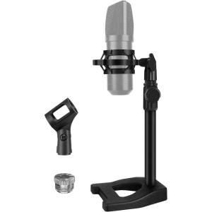 imageInnoGear Desktop Microphone Stand Mic Stand Desk Table with Weighted Base Shock Mount Mic Clip 38quot to 58quot Adapter Adjustable Height for Hyper X QuadCast Fifine K669B AT2020 Shure SM58 PGA48