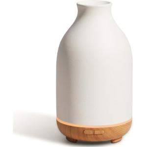 imageInnoGear Essential Oil Diffuser 150ml Ceramic Stone Diffuser Handcrafted Aromatherapy Diffusers Ultrasonic Cool Mist Humidifier Vaporizor with 2 Mist Modes Waterless Auto Off for Room Office WhiteWhite