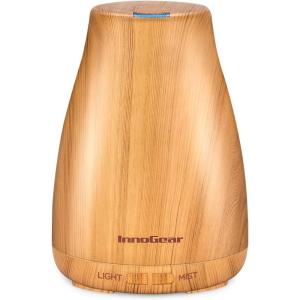 imageInnoGear Essential Oil Diffuser Premium 5in1 Diffusers for Home Scent Aromatherapy Diffuser Air Desk Humidifier for Bedroom Large Room Office 7 Color LED 2 Mist Mode Waterless Auto Off Basic WhiteYellow