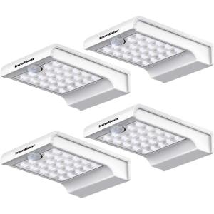 imageInnoGear Gutter Lights 24 LEDs Outdoor Solar Lighting Wall Mount Motion Sensor for Security IP65 Waterproof for Yard Porch Patio Pack of 4