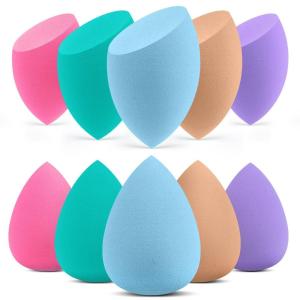 imageInnoGear Makeup Sponge 10 Pcs Makeup Sponges Blender Set Beauty Cosmetic Foundation Blending Applicator Puff Flawless for Liquid Cream Powder Multi coloredBlue