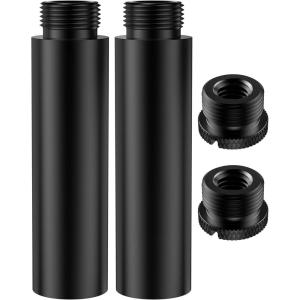 imageInnoGear Mic Stand Extension Tube 2 Pieces 58quot Thread Microphone Extension Pipe Mic Extender with 2 Pcs 38quot to 58quot Metal Adapter for Desk Mic Boom Arm Stand for Shure SM7B MV7 Blue Yeti QuadCast