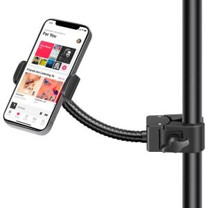 imageInnoGear Mic Stand Phone Holder Flexible Gooseneck Mount Clamp for Microphone Boom Arm Tube Pipes Music Accessories for iPhone 16 15 14 13 12 MAX Pro Samsung Galaxy All Smartphones