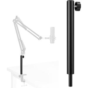 imageInnoGear Microphone Boom Arm Extension Tube Aluminum Alloy Mic Stand Extension Riser Desk Mount Mic Arm Extension Rod for Microphone Suspension Boom Scissor Arm Stand Holder