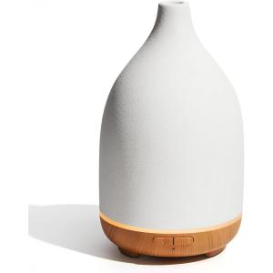 imageInnoGear Oil Diffuser 150ML Ceramic Diffuser for Essential Oils Handcrafted Aromatherapy Diffuser Ultrasonic Cool Mist Humidifier with 2 Mist Modes Waterless Auto Off for Room Office WhiteWhite