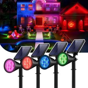imageInnoGear Solar Lights Outdoor Waterproof Solar Garden Light for Outside Yard Landscape Lighting Pathway Spot Lights Spotlight Wall Light Auto OnOff Pack of 2 WhiteRed  Green  Violet Purple  Blue