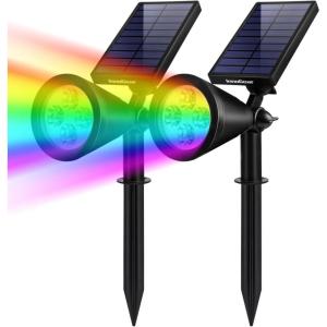 imageInnoGear Solar Lights Outdoor Waterproof Solar Garden Light for Outside Yard Landscape Lighting Pathway Spot Lights Spotlight Wall Light Auto OnOff Pack of 2 WhiteMulticolor