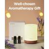 imageInnoGear Aromatherapy Diffuser ampamp 8 Essential Oils Set 300ml Premium 5in1 Ultrasonic Essential Oil Diffusers Scent Humidifier Aroma Diffuser Vaporizer AutoOff Timer for Room Office Home Yellow