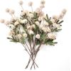 imageInnoGear Silk Flowers Pompon Mums Artificial Flowers 10pcs 50 Heads Fake Mini Chrysanthemums with Long Stems Bulk Faux Kiku Flower for Decoration Memorial DIY Wedding Bouquets Centerpieces BeigeBeige