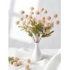 imageInnoGear Silk Flowers Pompon Mums Artificial Flowers 10pcs 50 Heads Fake Mini Chrysanthemums with Long Stems Bulk Faux Kiku Flower for Decoration Memorial DIY Wedding Bouquets Centerpieces BeigeBeige