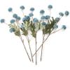 imageInnoGear Silk Flowers Pompon Mums Artificial Flowers 10pcs 50 Heads Fake Mini Chrysanthemums with Long Stems Bulk Faux Kiku Flower for Decoration Memorial DIY Wedding Bouquets Centerpieces BeigeDusty Blue