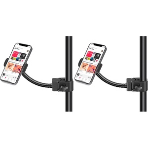 image:imageInnoGear Mic Stand Phone Holder Flexible Gooseneck Mount Clamp for Microphone Boom Arm Tube Pipes Music Accessories for iPhone 16 15 14 13 12 MAX Pro Samsung Galaxy All Smartphones Pack of 2Compact Pack of 2
