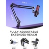 image:imageInnoGear 2026 Upgraded Microphone Boom Arm Magnetic Cable Management Low Profile Mic Stand 360 Rotatable Desk Mount for Fifine AM8 K669B Blue Yeti HyperX QuadCast SoloCast AT2020 WhiteBlack