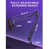 image:imageInnoGear 2026 Upgraded Microphone Boom Arm Magnetic Cable Management Low Profile Mic Stand 360 Rotatable Desk Mount for Fifine AM8 K669B Blue Yeti HyperX QuadCast SoloCast AT2020 WhiteBlack