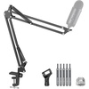 image:imageInnoGear 2026 Upgraded Microphone Boom Arm Magnetic Cable Management Low Profile Mic Stand 360 Rotatable Desk Mount for Fifine AM8 K669B Blue Yeti HyperX QuadCast SoloCast AT2020 WhiteBlack