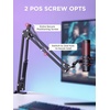 image:imageInnoGear 2026 Upgraded Microphone Boom Arm Magnetic Cable Management Low Profile Mic Stand 360 Rotatable Desk Mount for Fifine AM8 K669B Blue Yeti HyperX QuadCast SoloCast AT2020 WhiteBlack