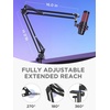 image:imageInnoGear 2026 Upgraded Microphone Boom Arm Magnetic Cable Management Low Profile Mic Stand 360 Rotatable Desk Mount for Fifine AM8 K669B Blue Yeti HyperX QuadCast SoloCast AT2020 WhiteBlack
