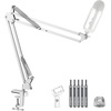 image:imageInnoGear 2026 Upgraded Microphone Boom Arm Magnetic Cable Management Low Profile Mic Stand 360 Rotatable Desk Mount for Fifine AM8 K669B Blue Yeti HyperX QuadCast SoloCast AT2020 WhiteWhite
