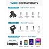 image:imageInnoGear Microphone Stand Floor Adjustable Tripod Boom Mic Stand with Tablet Phone Holder Carrying Bag 2 Mic Clips 38 to 58 Adapter for Blue Yeti SM58 SM48 Fifine K669B Podcast Singing Stage