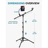 image:imageInnoGear Microphone Stand Floor Adjustable Tripod Boom Mic Stand with Tablet Phone Holder Carrying Bag 2 Mic Clips 38 to 58 Adapter for Blue Yeti SM58 SM48 Fifine K669B Podcast Singing Stage