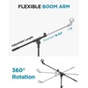 image:imageInnoGear Microphone Stand Floor Adjustable Tripod Boom Mic Stand with Tablet Phone Holder Carrying Bag 2 Mic Clips 38 to 58 Adapter for Blue Yeti SM58 SM48 Fifine K669B Podcast Singing Stage