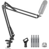 image:imageInnoGear 2026 Upgraded Microphone Boom Arm Magnetic Cable Management Low Profile Mic Stand 360 Rotatable Desk Mount for Fifine AM8 K669B Blue Yeti HyperX QuadCast SoloCast AT2020 WhiteBlack