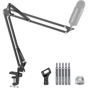 image:imageInnoGear 2026 Upgraded Microphone Boom Arm Magnetic Cable Management Low Profile Mic Stand 360 Rotatable Desk Mount for Fifine AM8 K669B Blue Yeti HyperX QuadCast SoloCast AT2020 WhiteBlack